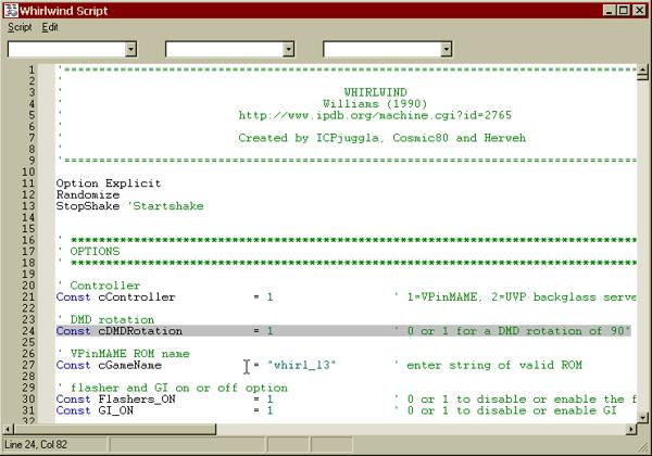Opción en script